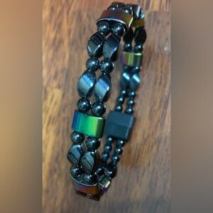 Rainbow iridescent, magnetic bracelet